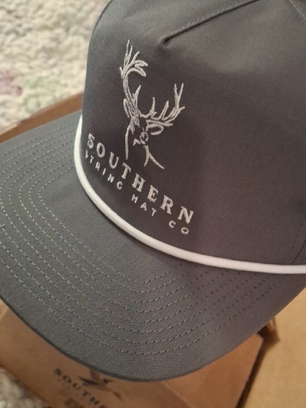 Southern String Hat Co. Gray Hat with White Rope Detail - Picture 6 of 11